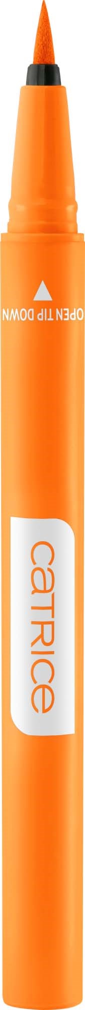 En orange pen med svart spets och ordet "CARTRIGE" tryckt på den.