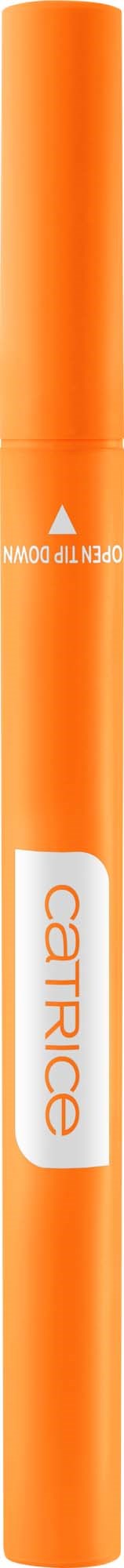 En lång, orange marker med ordet 'Catrice' på, står upprätt.