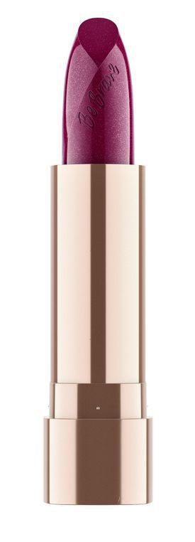 En dyp rosa leppestift med en skinnende gullrør.
