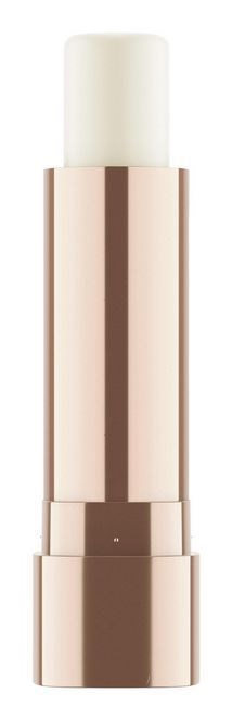 En hvit pinne med en skinnende rosegullbase, ser ut som et kosmetisk produkt.