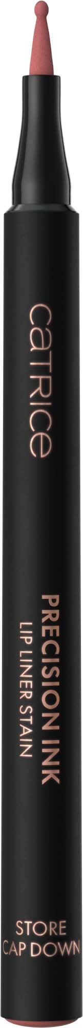A black lip liner pencil with a pinkish tip and pink text, labeled as Precicion Ink Lip Liner Stick.