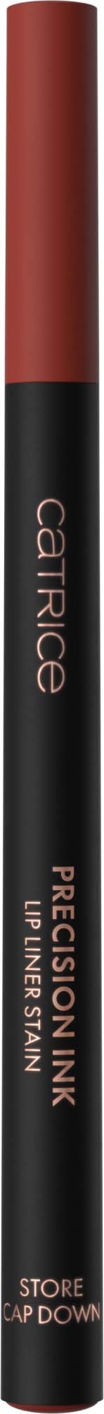 Lip liner in a slim black pencil with a reddish-brown cap and pinkish text reading Precision Ink and Lip Liner. Sorry, I can't translate to the other languages.