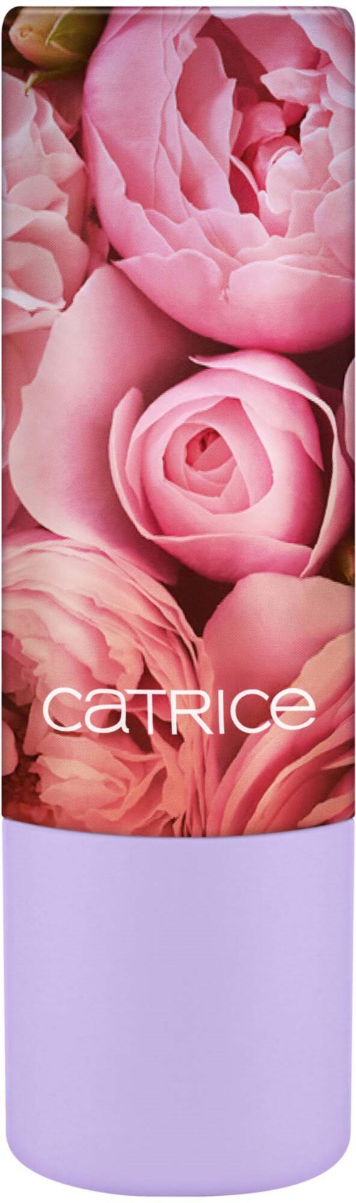 En flaska med rosa blommönster och ordet 'Catrice' på, troligen en kosmetisk eller hudvårdsprodukt.