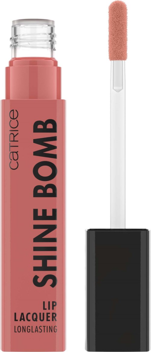 En rosa leppeglansrør med svart lokk og pestel med rosa gloss.