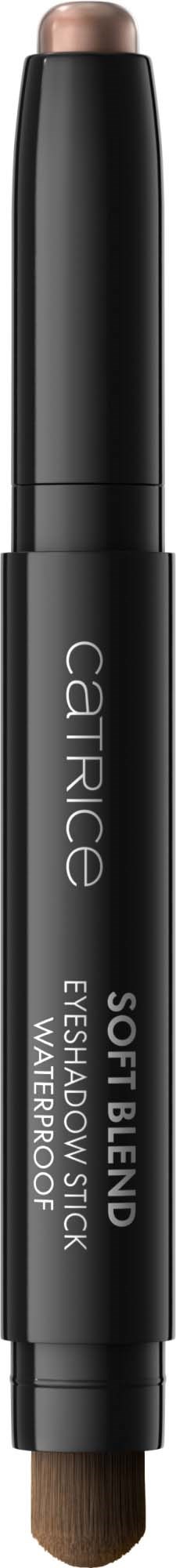 Doppelspitz-Eyeliner-Stift mit beigem und braunem Augenschatten in schwarzer Verpackung mit Markenname.