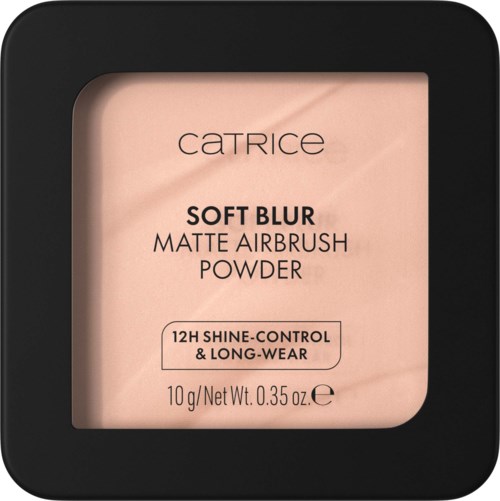 Catrice Soft Blur matt puder med 12 timmars glanskontroll och långvarighet, väger 10 gram.