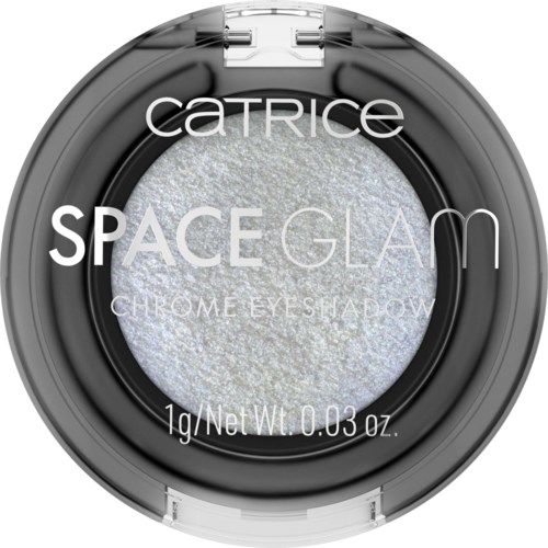 Catrice Space Glam chromoogschaduw in een ronde houder met een witte, glanzende kleur.