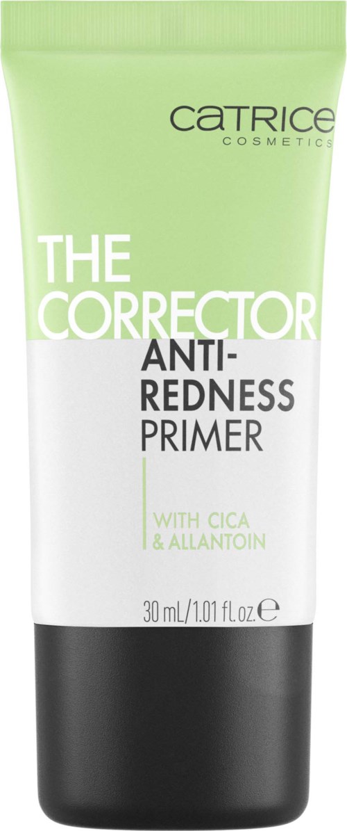 Catrice kosmetikskval med grönt, vitt och svart, kallad The Corrector Anti-Redness Primer.