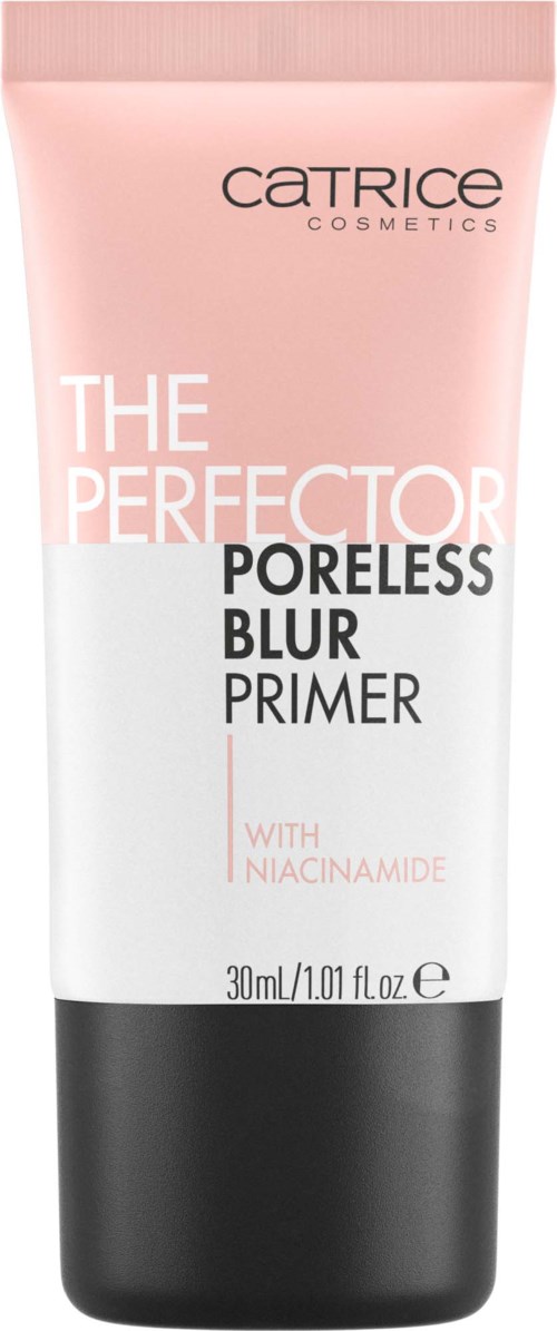 Catrice Cosmetics primer for smooth, poreless skin, with niacinamide. Pink, white, and black tube. 30ml.