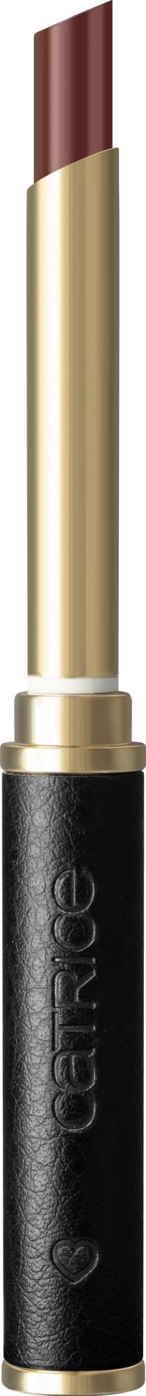 Ein Make-up-Pinsel mit schwarzem Griff, goldenem Hals und braunen Borsten. Der Pinsel ist schräg und elegant.