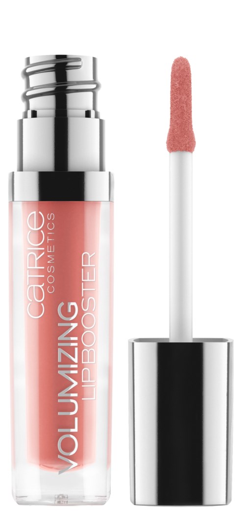 Ein Lippenstift mit der Aufschrift "Voluminzing Lip Booster" und einem pinken Applikator.