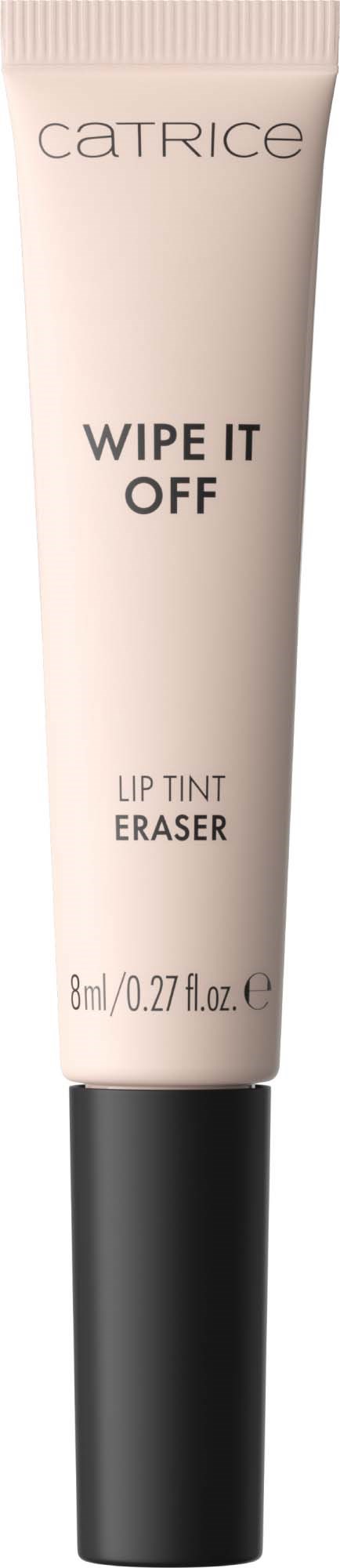 Catrice Wipe It Off lip tint eraser tube with a black cap and light pink body.