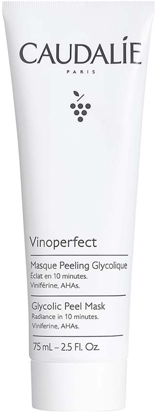 Caudalie Glycolic Peel Mask, 75 mL, med druvor, för att lysa upp huden på 10 minuter.
