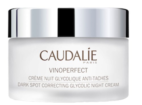 En vit burk med silverlock. Burken visar märket 'Caudalie' och produktdetaljer i liten tekst.