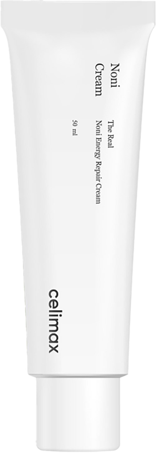 A white tube of skincare cream with black text, labeled Noni Cream and brand Celimax.
