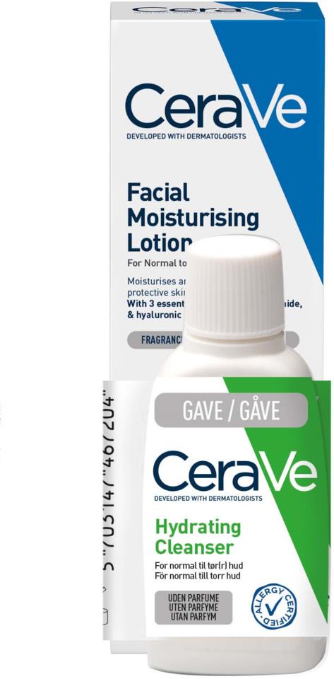 Cerave Facial Moisturising Lotion 52ml + Hydrating Cleanser 20ml Bundle