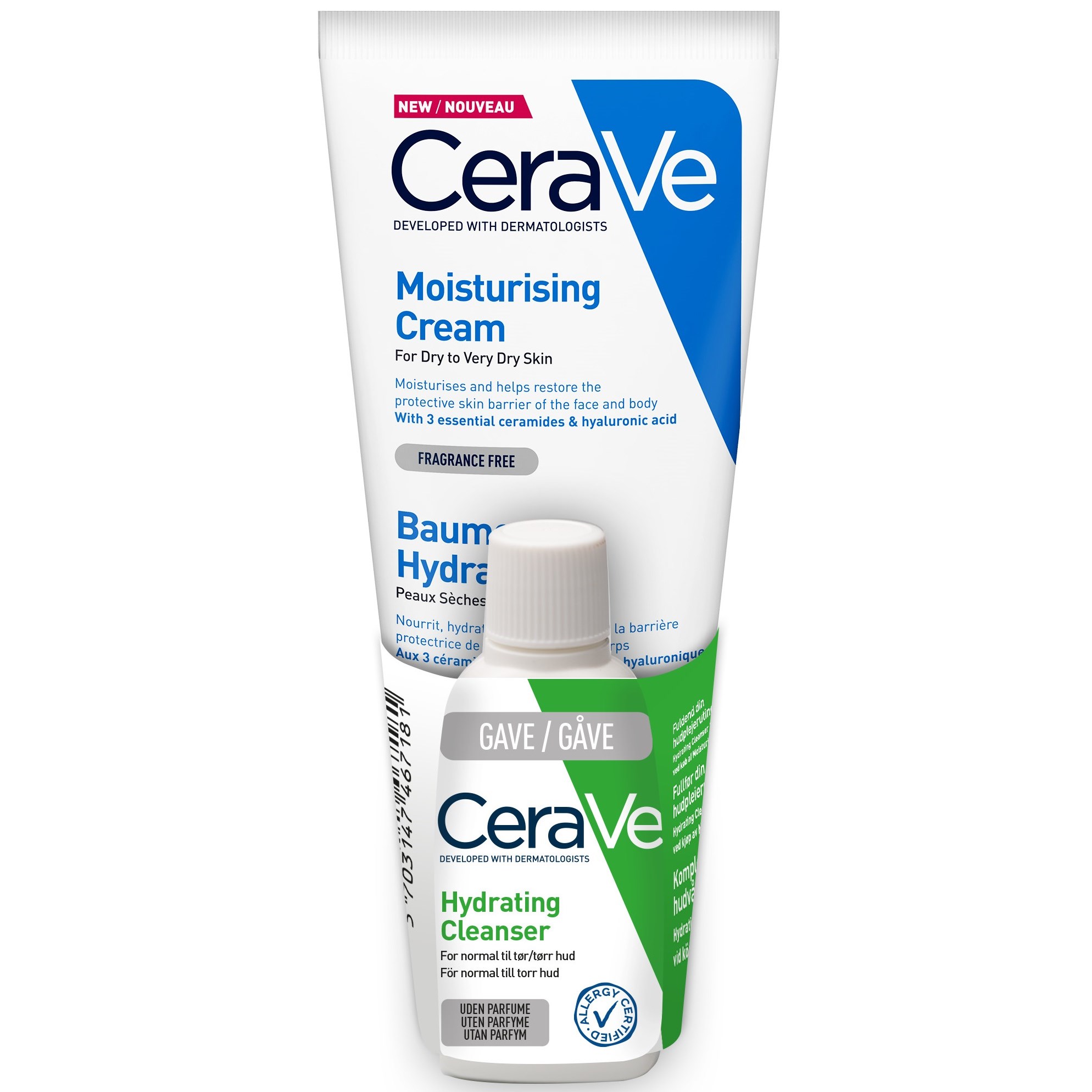 Läs mer om CeraVe Moisturising Cream + Hydrating Cleanser Bundle