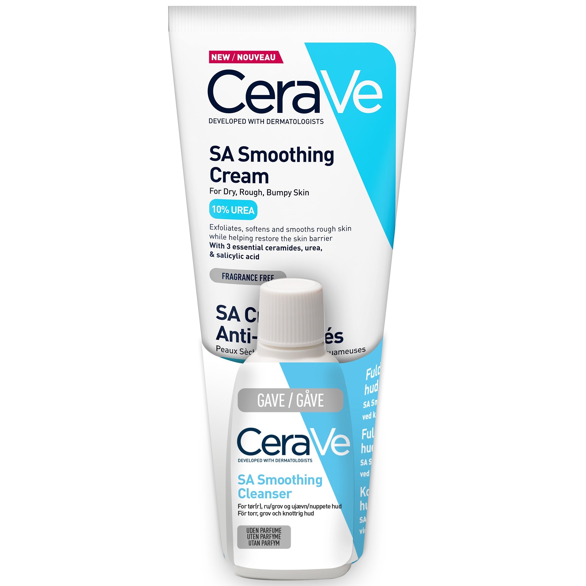 Läs mer om CeraVe SA Smoothing Cream + SA Smoothing Cleanser Bundle