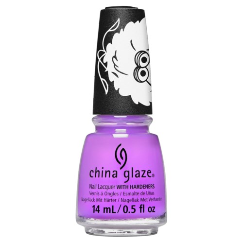 Lila nagellacksflaska med en fårtecknad på dörren och märket 'china glaze'.