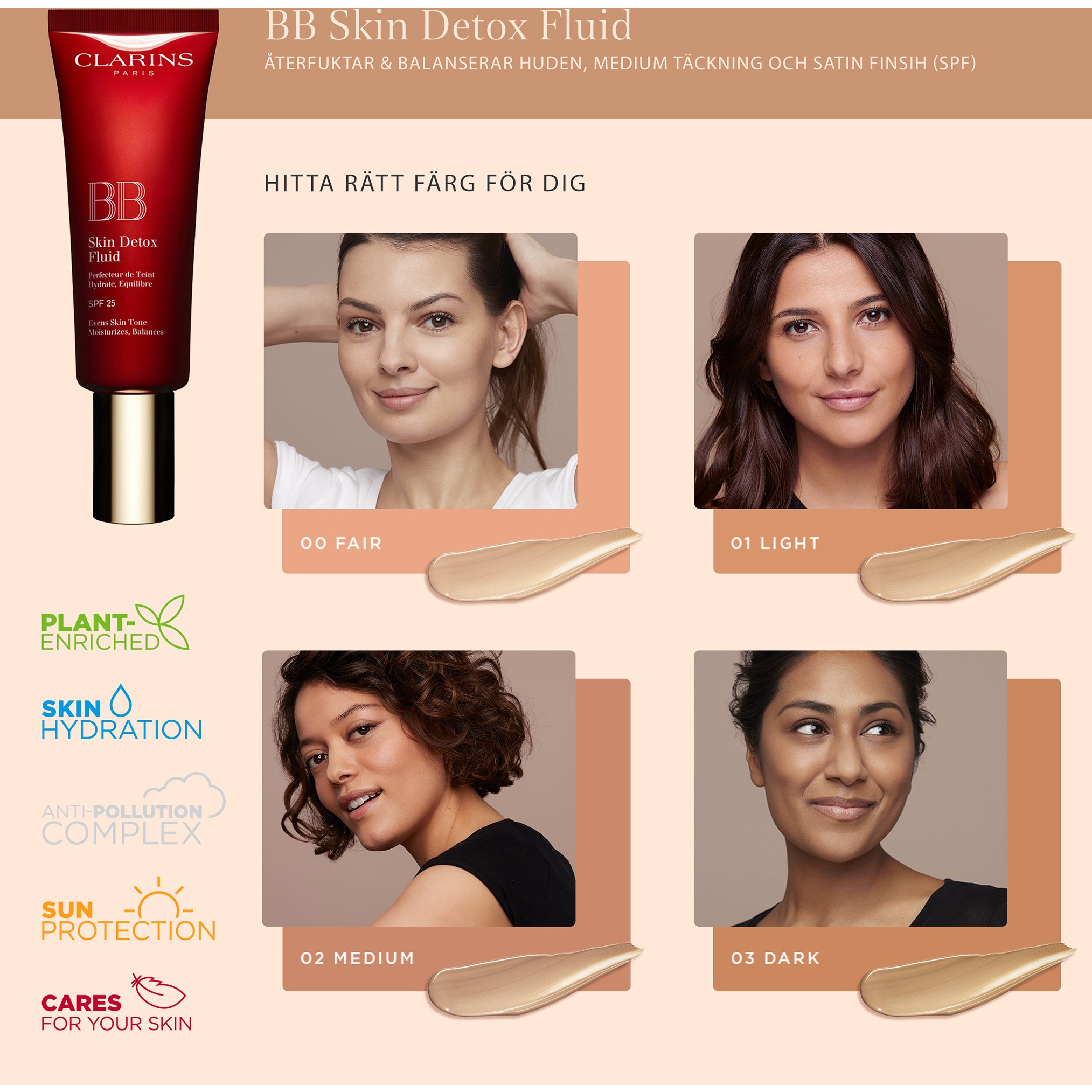 Clarins BB Skin Detox Fluid SPF 25 01 Light (obrázok 3)