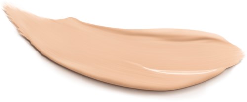 A smear of beige foundation or concealer on a white background.