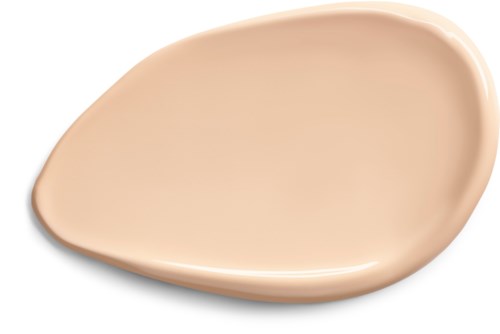 A beige, oval-shaped dish with a smooth surface and raised edges.