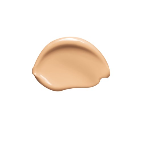 A beige-colored liquid in a semi-circular shape on a white background.