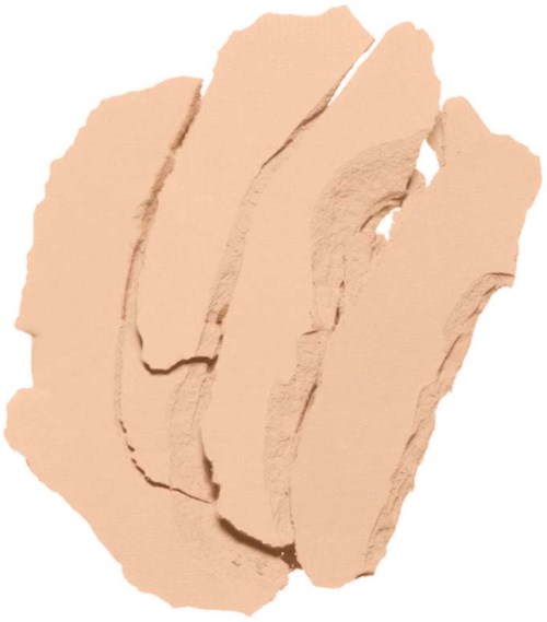 Fyra stora penseldrag i ljusbeige på vit bakgrund.
