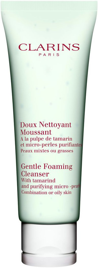 A tube of Clarins gentle foaming cleanser with tamarind for oily or mixed skin.