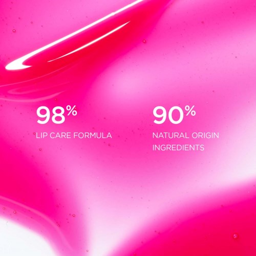 Huulikosmetiikkatuote, jossa 98 % luonnollisia aineita ja 90 % luonnollisen alkuperää olevia aineita.