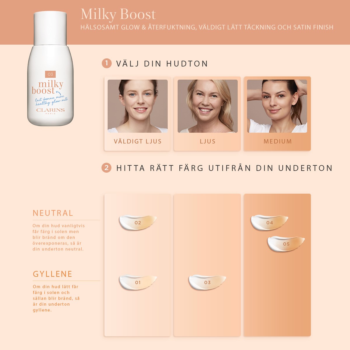Alternativ bild 1 för Clarins - Milky Boost Foundation 4 Milky Auburn på Skincity.com