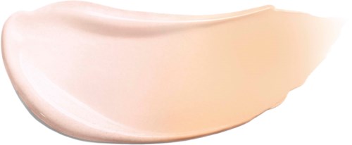 A small layer of skin-colored cream or foundation with smooth texture and curved shape.