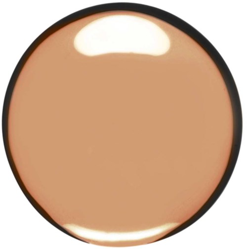 Pyöreä meikkimeikki, jossa on beige pohja ja heijastuksia valosta. Ei näkyvissä merkkejä tai tekstiä.