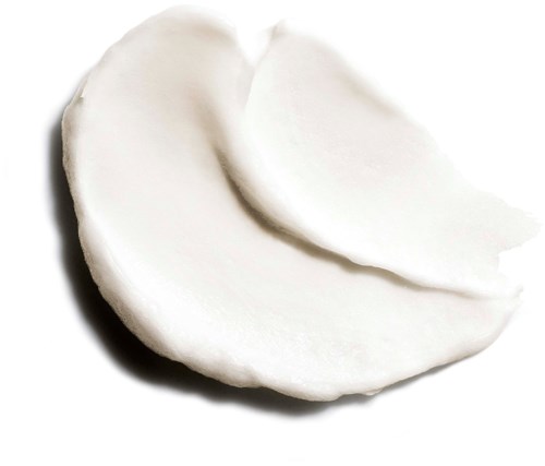 A white, curved piece of soft material, possibly cotton or fabric, with a shadow underneath on a white background.