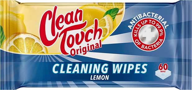 Clean Touch Antibacterial Cleaning Wipes Lemon  60 pcs