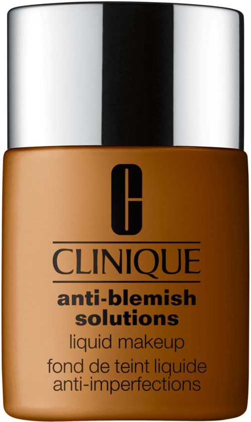 CClean Clinique anti-blemish liquid makeup i en beige flaska med ett silverlock.