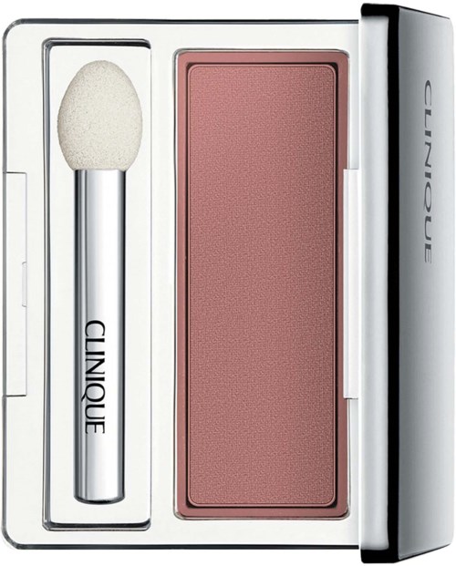 Ein Rouge-Set mit Pinsel, enthält rosa Puder und passenden Rouge. Die Verpackung ist silbern und schön.