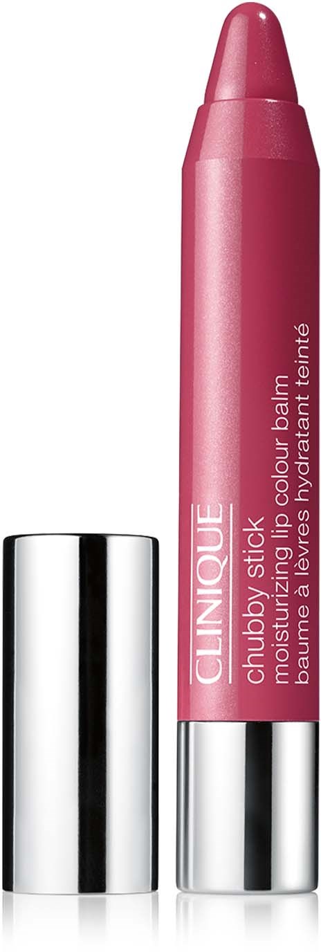 Leppepommetube i rosa med sølvhette, merket Clinique Chubby Stick.