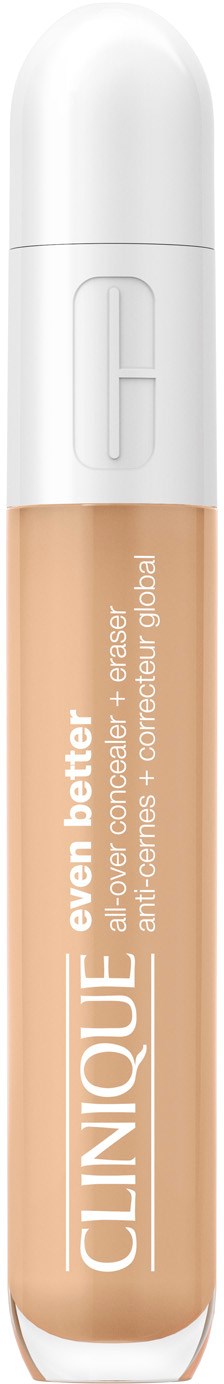 Ein Clinique Lipgloss in Hellbeige, durchsichtig, mit weißem Deckel und Text an der Seite.
