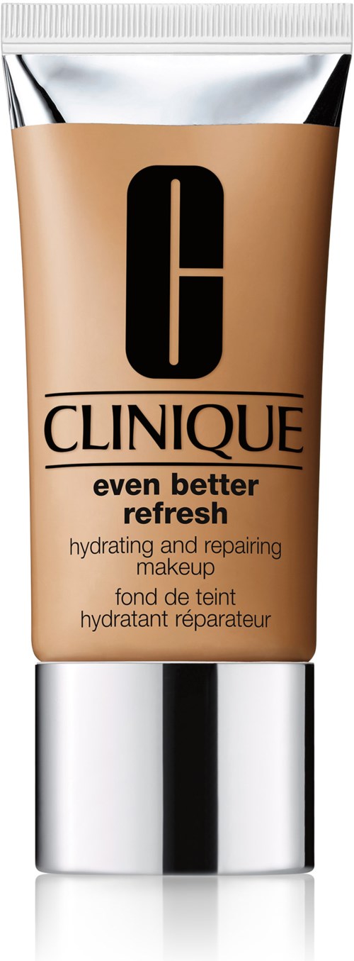 En tub från Clinique med beige och silverfärger och text om hydrering och reparation.