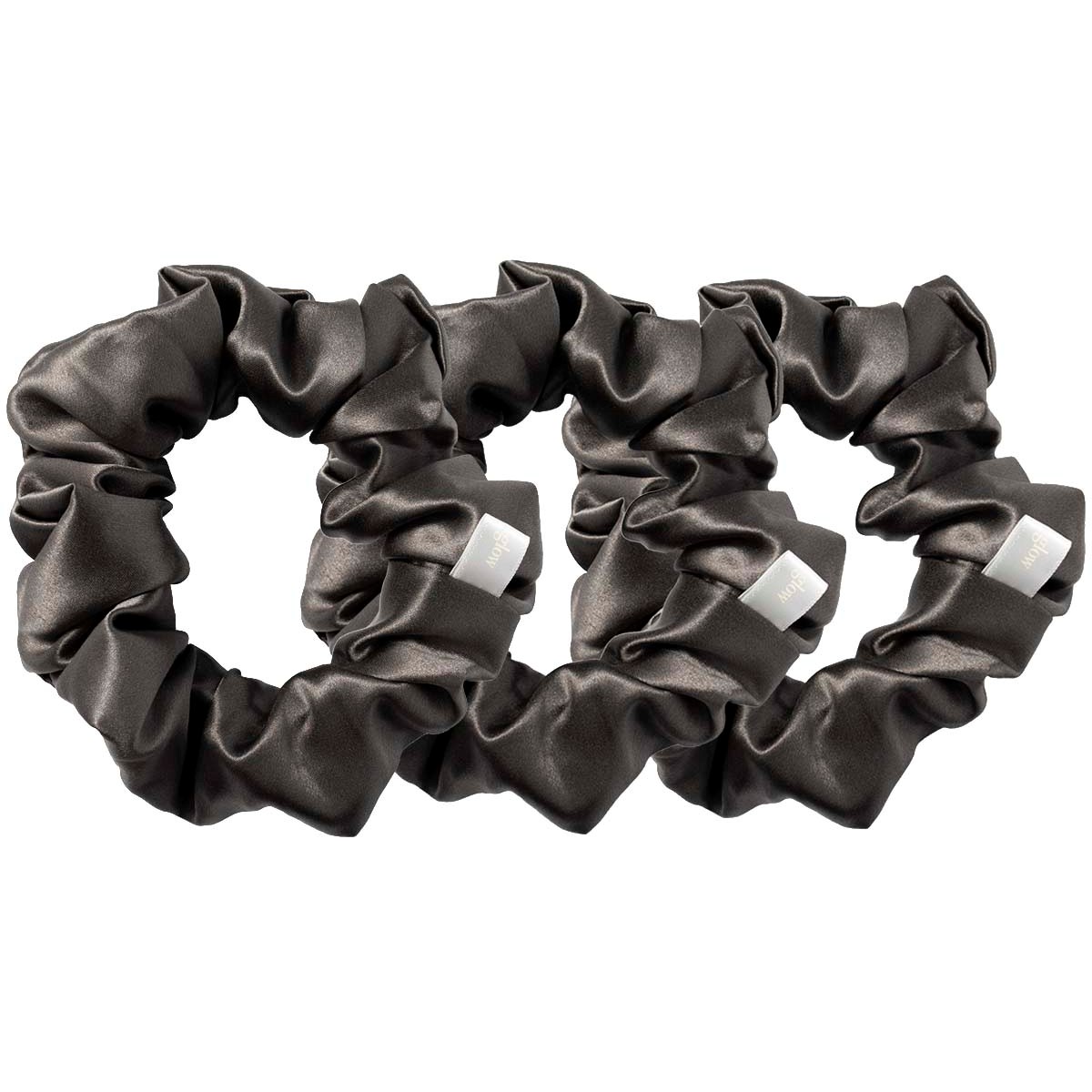 Cloud & Glow Silk Scrunchies 4 cm Charcoal