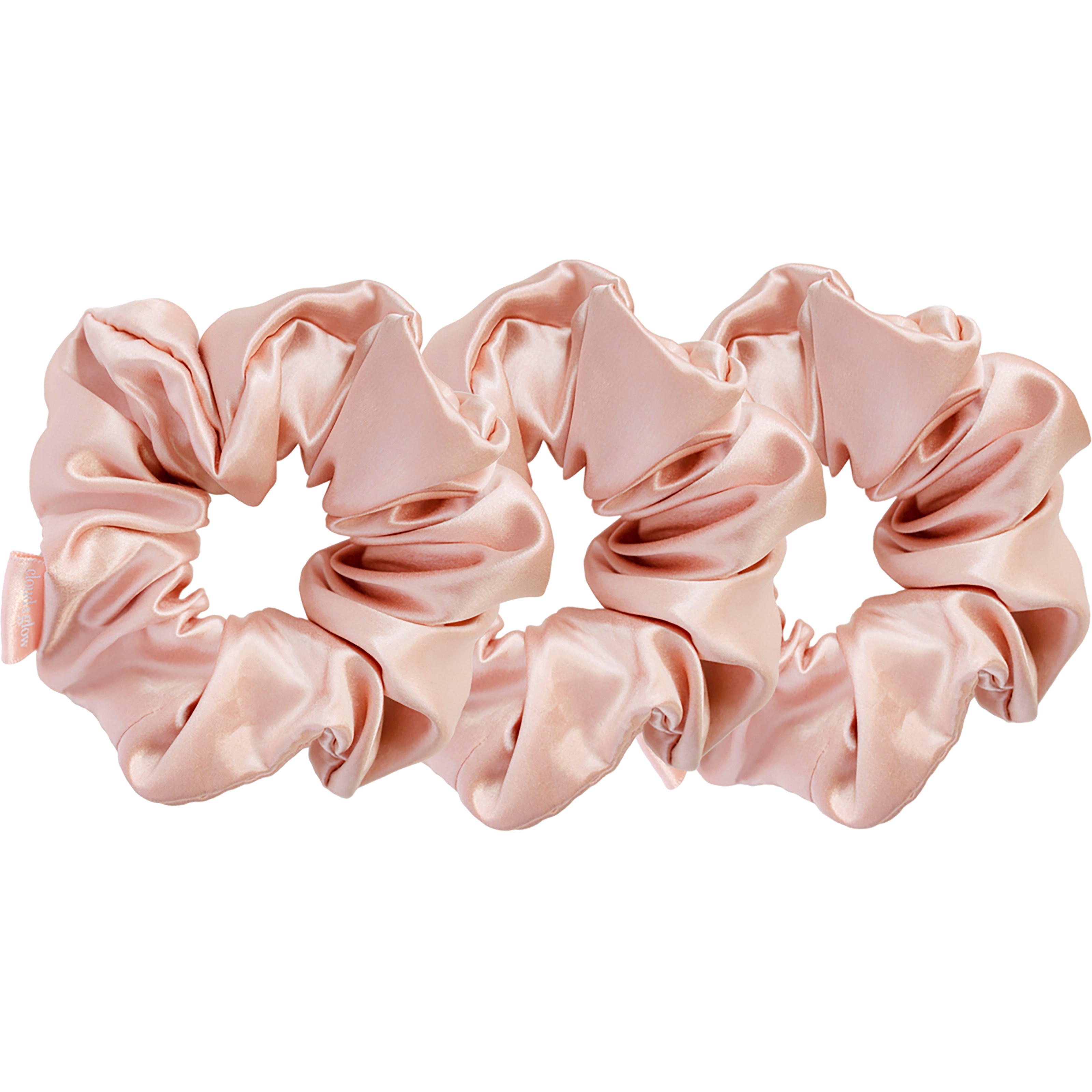 Läs mer om Cloud & Glow Spring Collection Silk Scrunchies 4 cm Peach