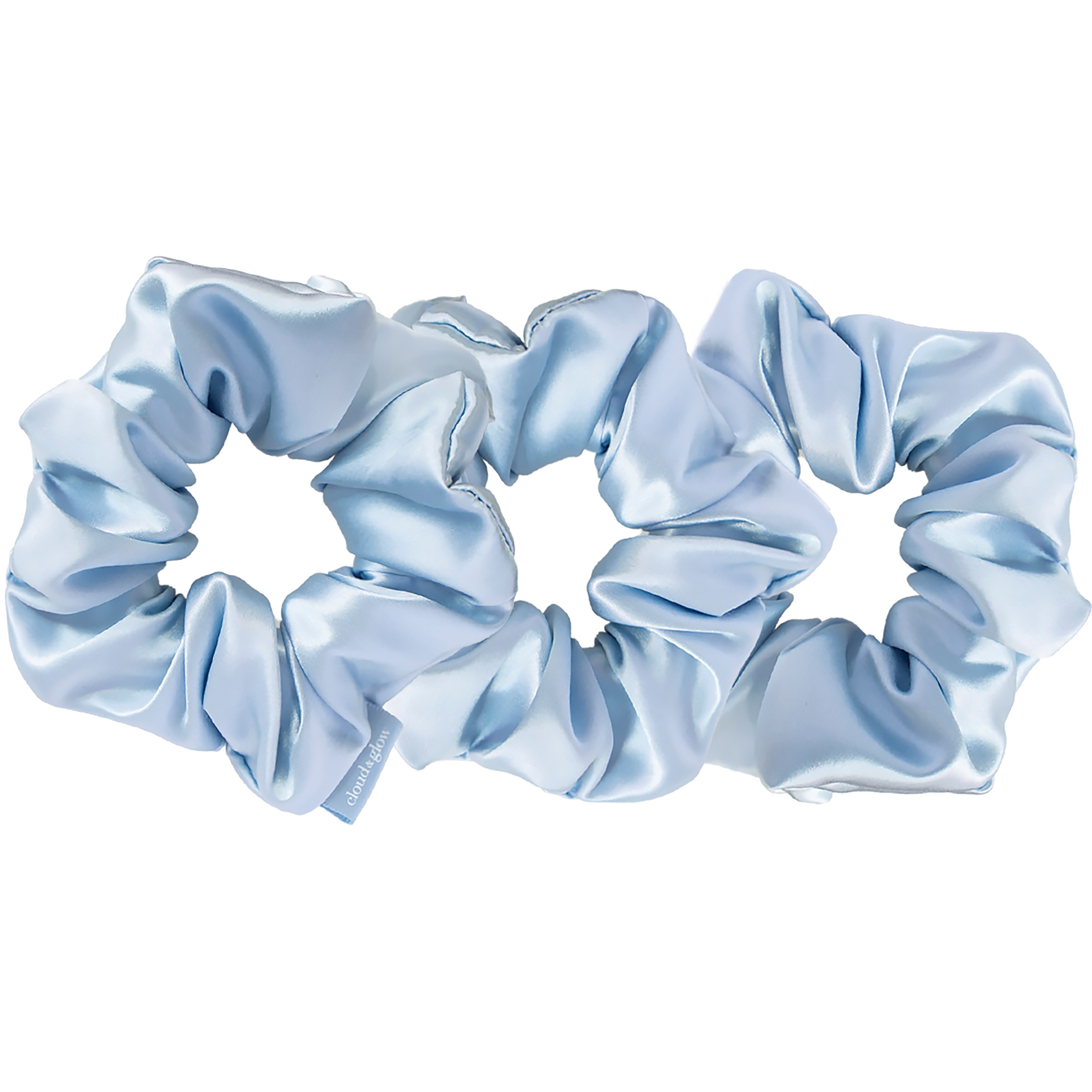 Bilde av Cloud & Glow Spring Collection Silk Scrunchies 4 Cm Sky Blue