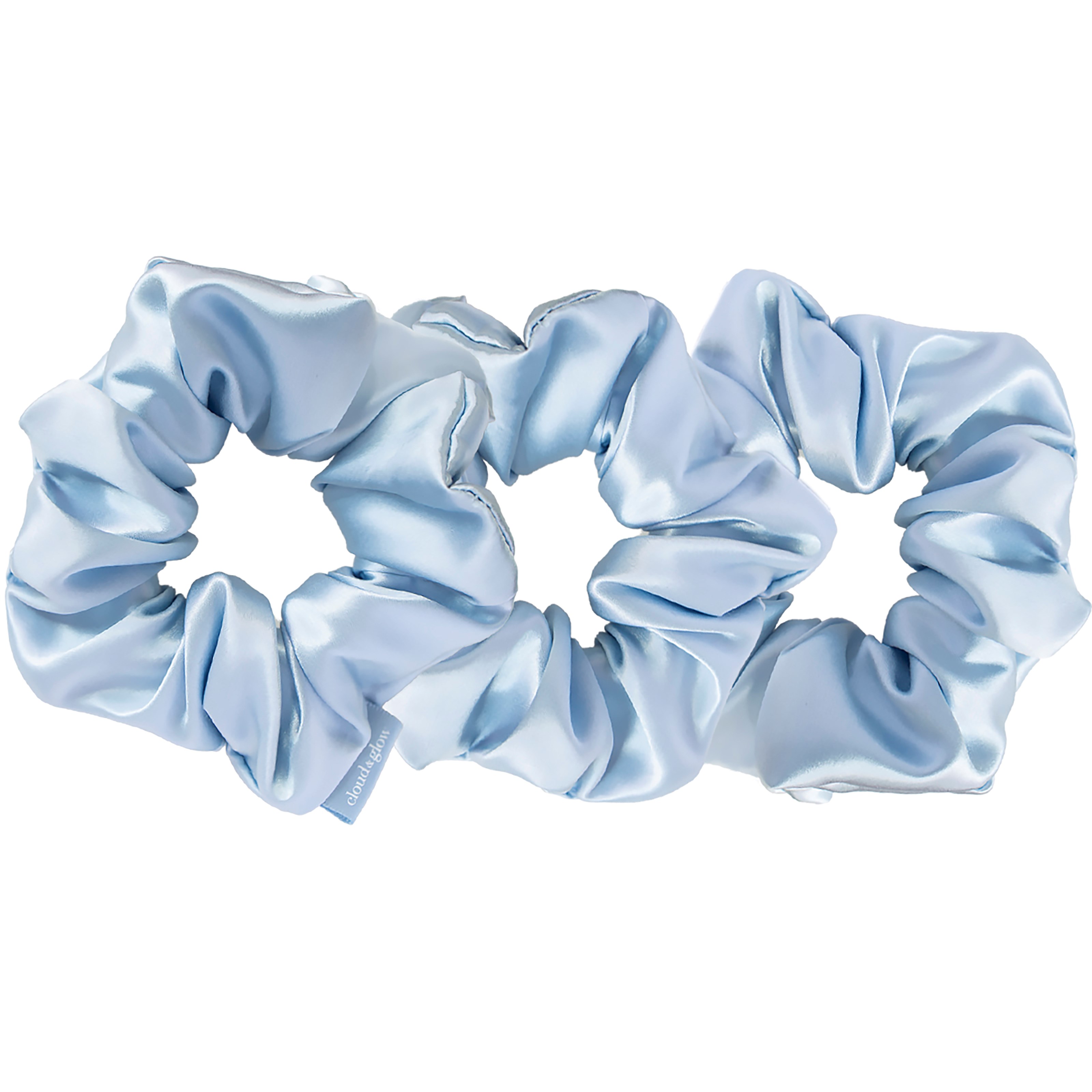 Cloud & Glow Silk Scrunchies 4 cm Sky Blue