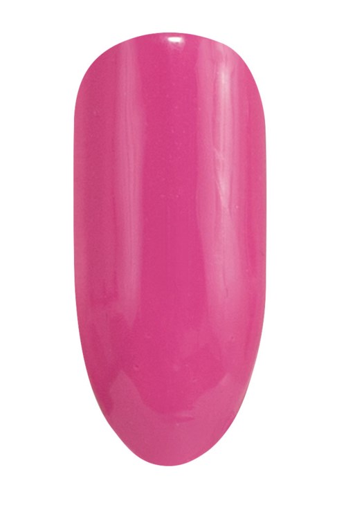En ljusrosa, oval formad nagellackssvamp på vit bakgrund.