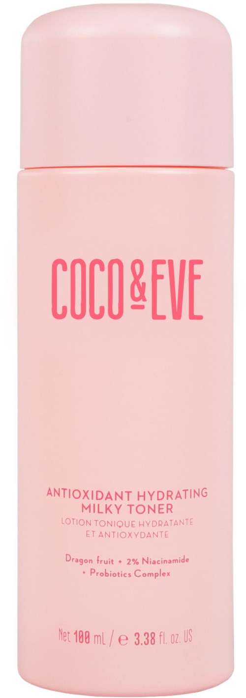 Pehmoinen pullo COCO&EVE Milky Toner, sisältää antioksidantteja, koko 180 ml.