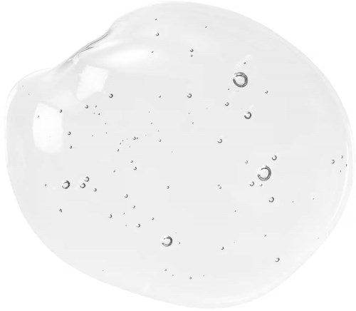 En tydlig design som visar en droppe eller bubbla med små bubblor inuti, framstår som transparent och rund.