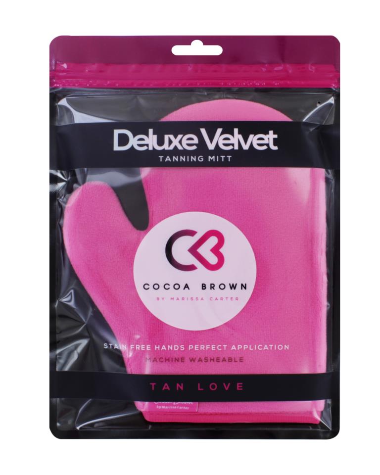 Cocoa Brown Velvet Thumb Tanning Mitt