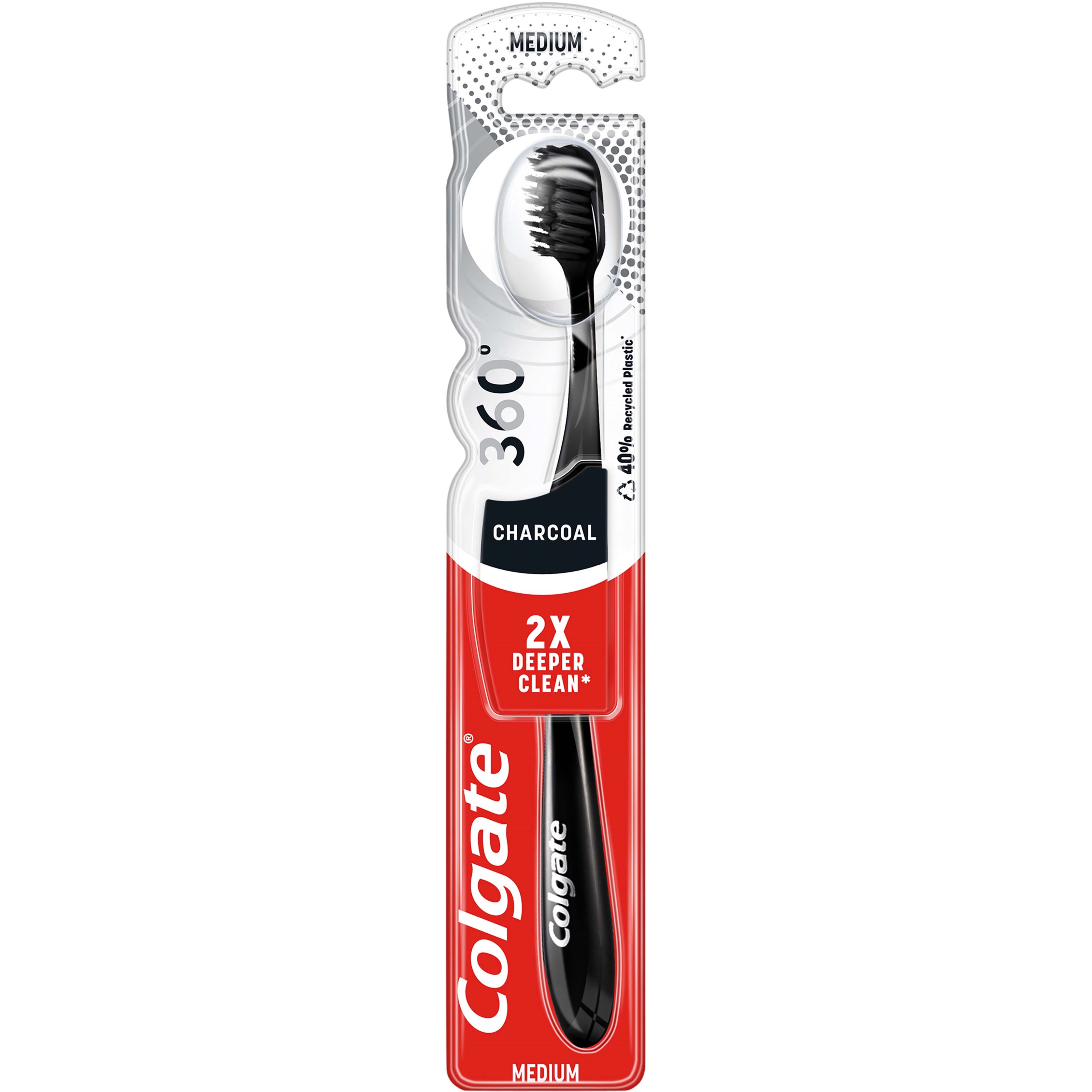 Läs mer om Colgate Toothbrush 360 Charcoal Medium