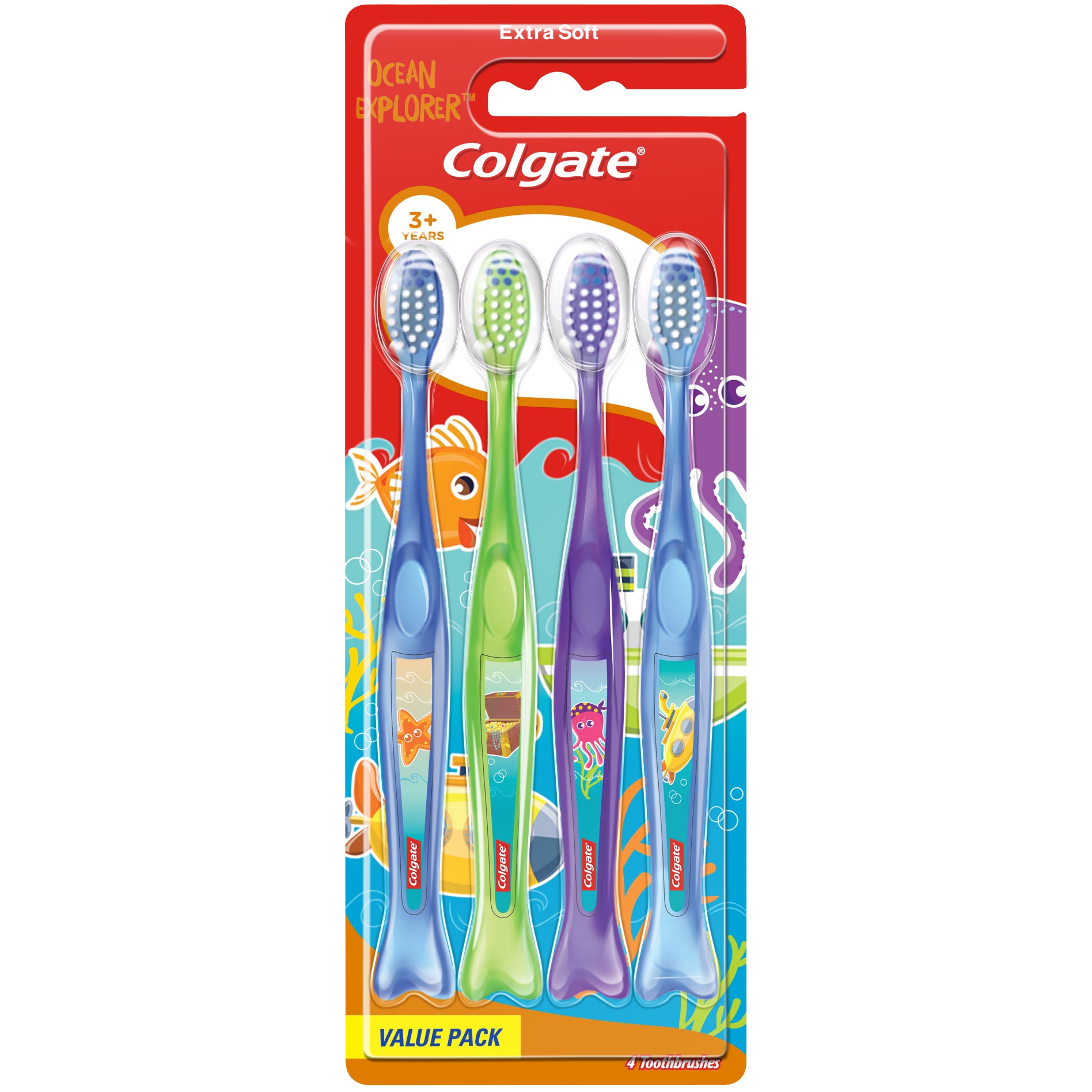 Colgate Toothbrush Kids Ocean Explorer 3+ 4-pack